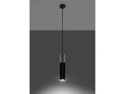 Sospensione Sottile 8 cm Grigio Chiaro, Nero GU10 Lámpara colgante Slim 8cm Gris, Negro GU10