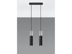 Sospensione Twin Grigio Chiaro, Nero GU10 Lámpara colgante Twin gris, negra GU10