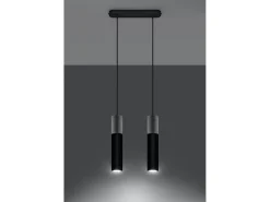 Sospensione Twin Grigio Chiaro, Nero GU10 Lámpara colgante Twin gris, negra GU10