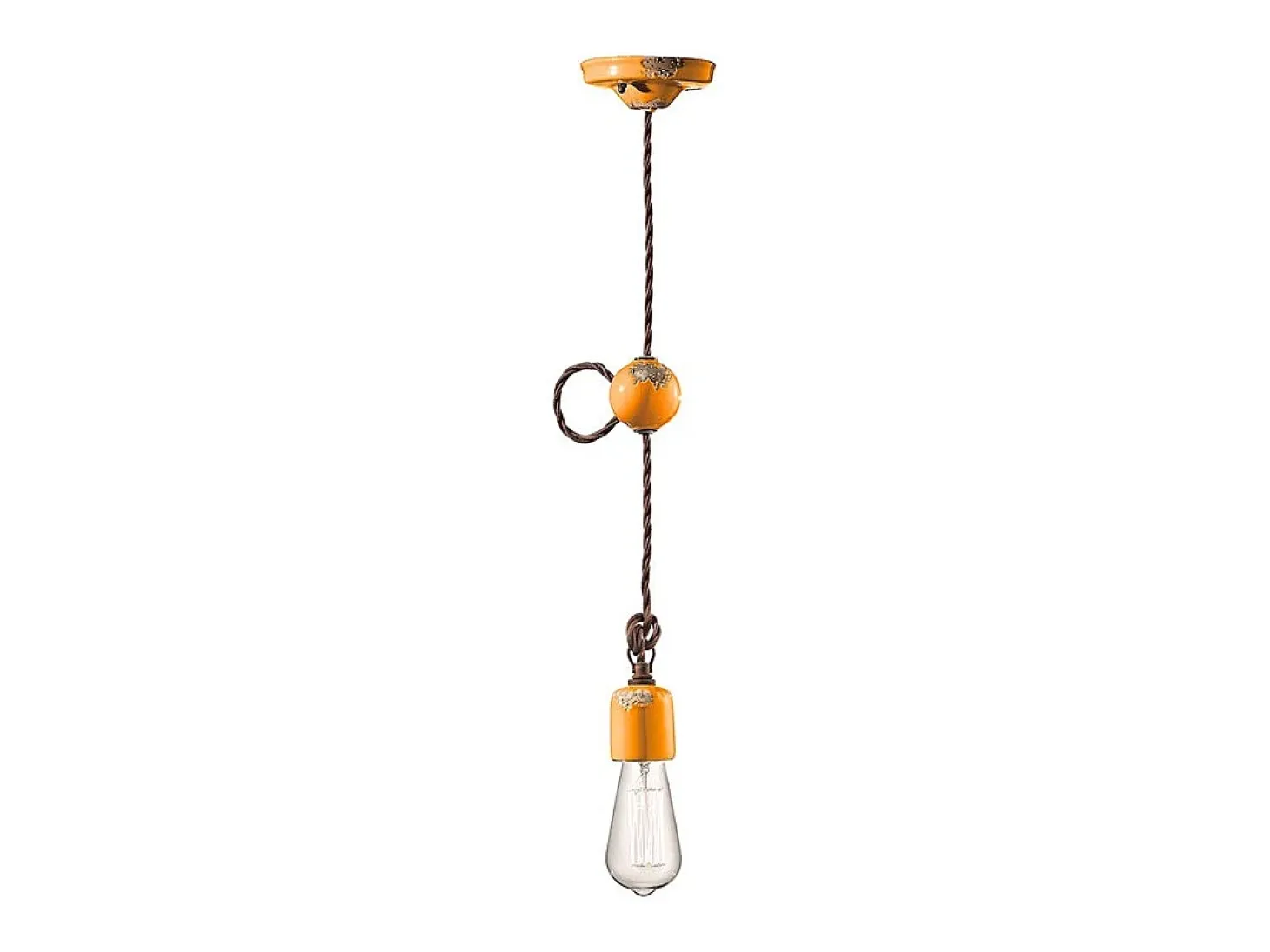 Sospensione Vintage Ceramica Gialla 1 Luce E27