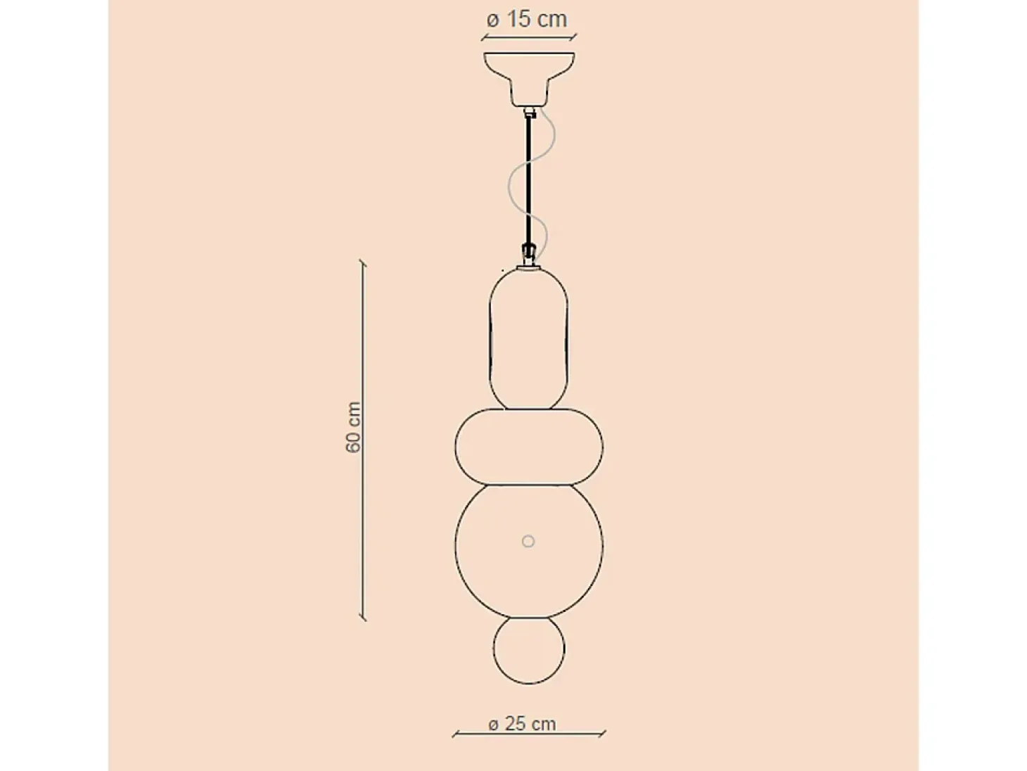 Sospensione Vintage Decò Bumbum 3 Elementi Ceramica Gialla E Arancio 1 Luce E27
