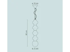 Ferroluce Lámpara Suspendida^Sospensione Vintage Decò Copacabana 4 Moduli Ceramica Gialla 1 Luce E27 Amarillo