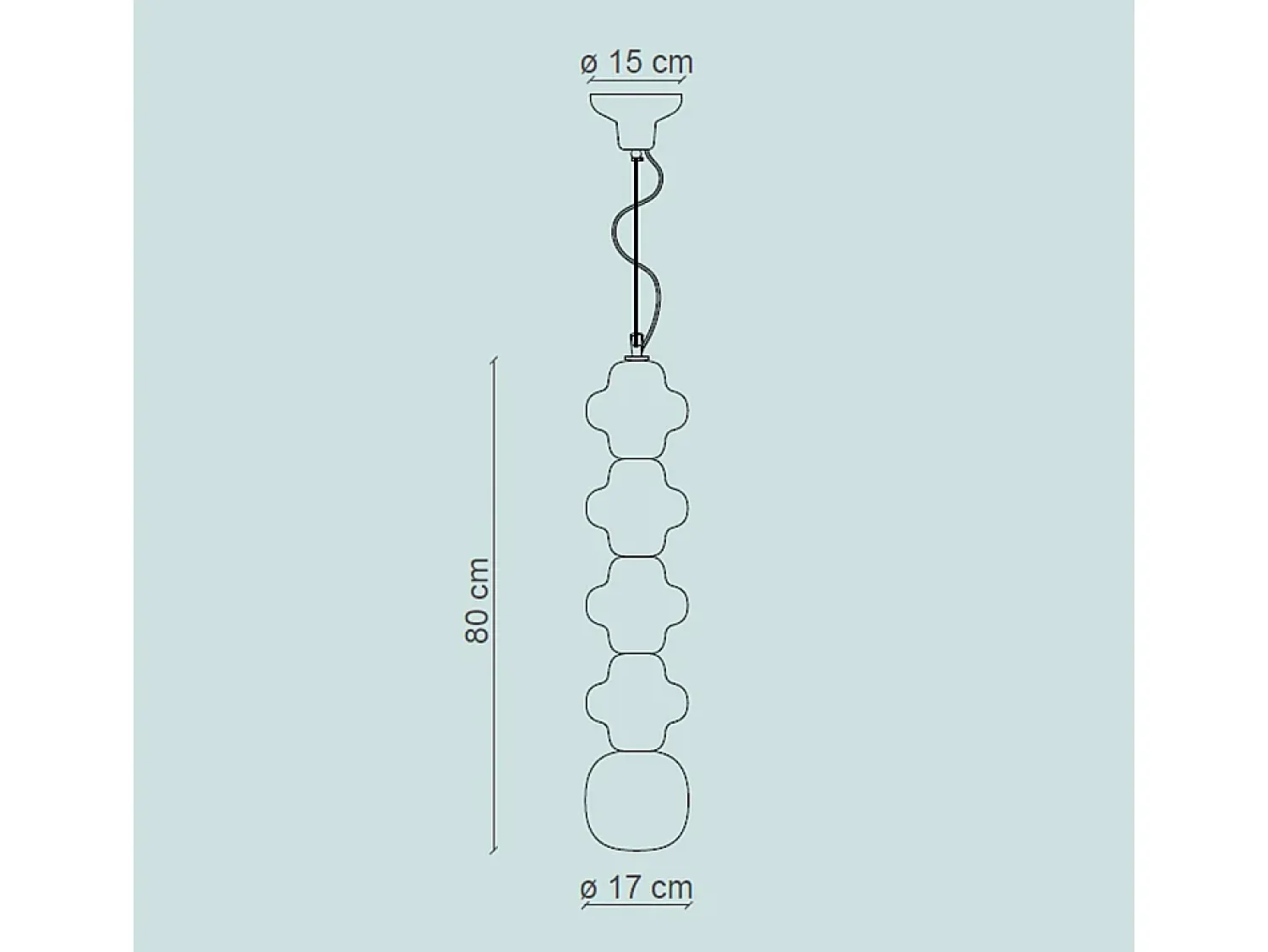 Ferroluce Lámpara Suspendida^Sospensione Vintage Decò Copacabana 4 Moduli Ceramica Gialla 1 Luce E27 Amarillo