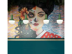Discount Ferroluce Sospensione Vintage Grande Decò Selaron Ceramica Salvia 1 Luce E27 Verde