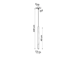 Sottile Lampada a Sospensione 8 cm Nera, Rame G9 Lámpara Colgante Slim 8cm Negro, Cobre G9