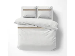 Douceur d'intérieur Ropa De Cama^Suave conjunto de algodón rural 240 x 220 cm Blanco
