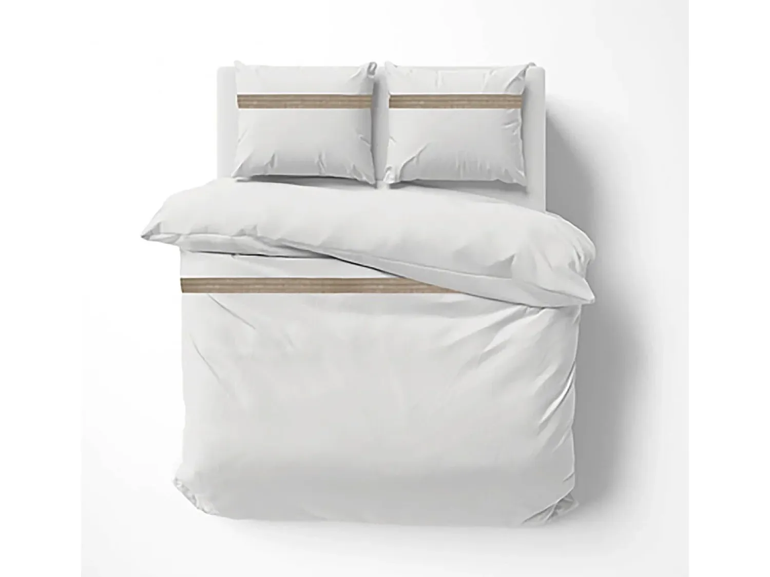 Douceur d'intérieur Ropa De Cama^Suave conjunto de algodón rural 240 x 220 cm Blanco