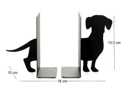 Clearance Balvi Sujetalibros de metal Teckel Animales Negro