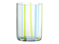 Surtido de Vasos Tirache Zafferano en vidrio borosilicato bicolor Verde-amatista caja 6 piezas