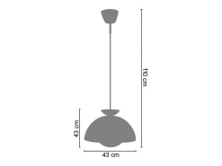 TOSEL Lámpara Suspendida^Suspensión , metal,,A110xD30xP30cm Beige