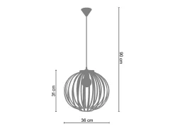 TOSEL Lámpara Suspendida^Suspensión , metal,Bronce ,A 90xD36x P 36cm Cobrizo