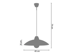 TOSEL Lámpara Suspendida^Suspensión , vidrio, , A 74xD45x P 45cm Gris