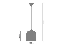 TOSEL Lámpara Suspendida^Suspensión ,arcilla,Aluminio ,A70xD13,5xP13,5cm Plateado