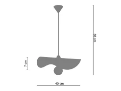 TOSEL Lámpara Suspendida^Suspensión ,metal ,,A 65x D40xP40cm Blanco