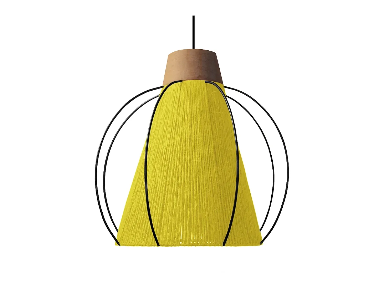 TOSEL Suspensión ,metal, fibra,AMARILLO,A90xD32xP32cm Amarillo claro