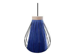 TOSEL Lámpara Suspendida^Suspensión ,metal, fibra, ,A90xD 28x P 28cm Azul