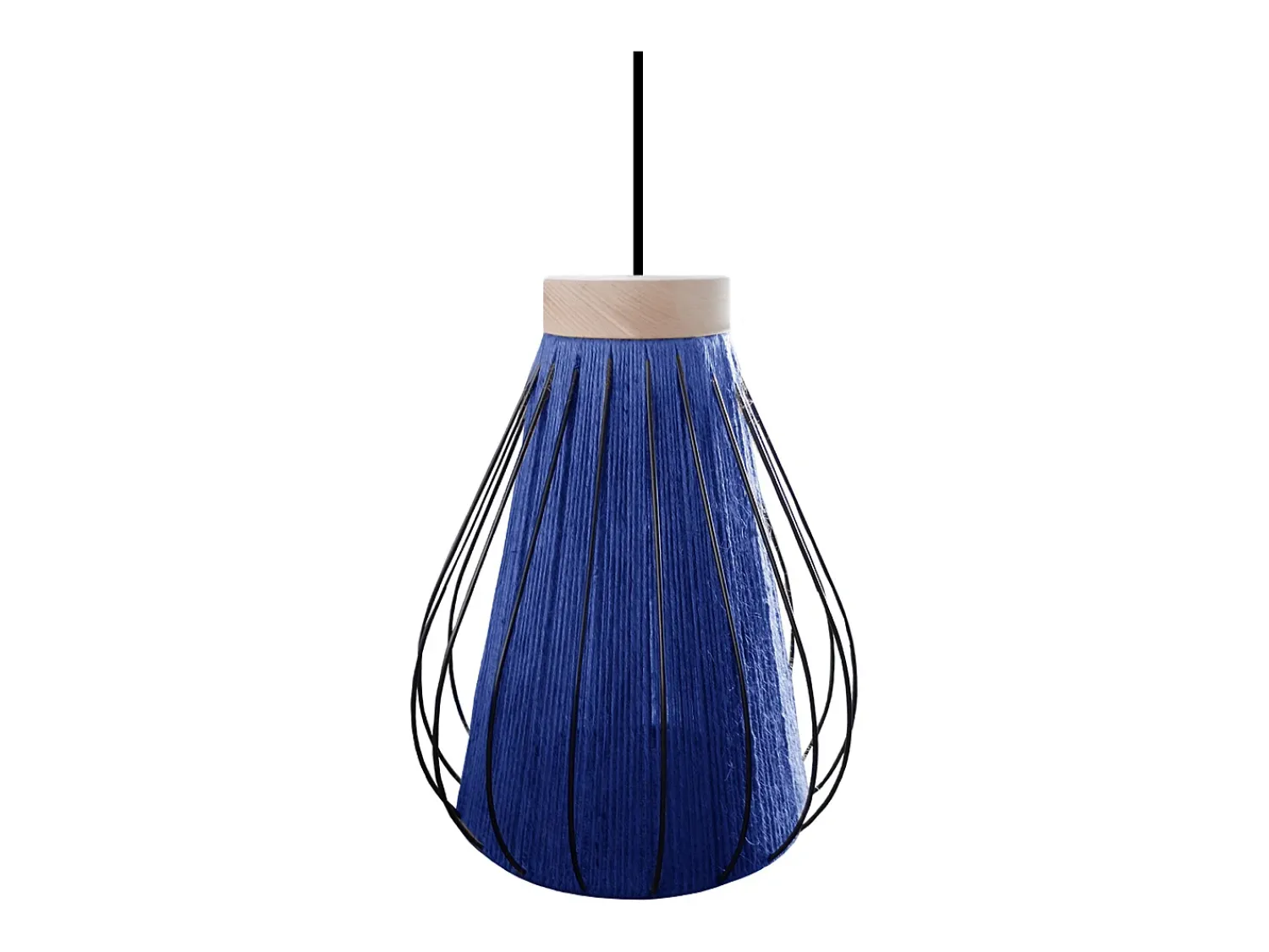 TOSEL Lámpara Suspendida^Suspensión ,metal, fibra, ,A90xD 28x P 28cm Azul