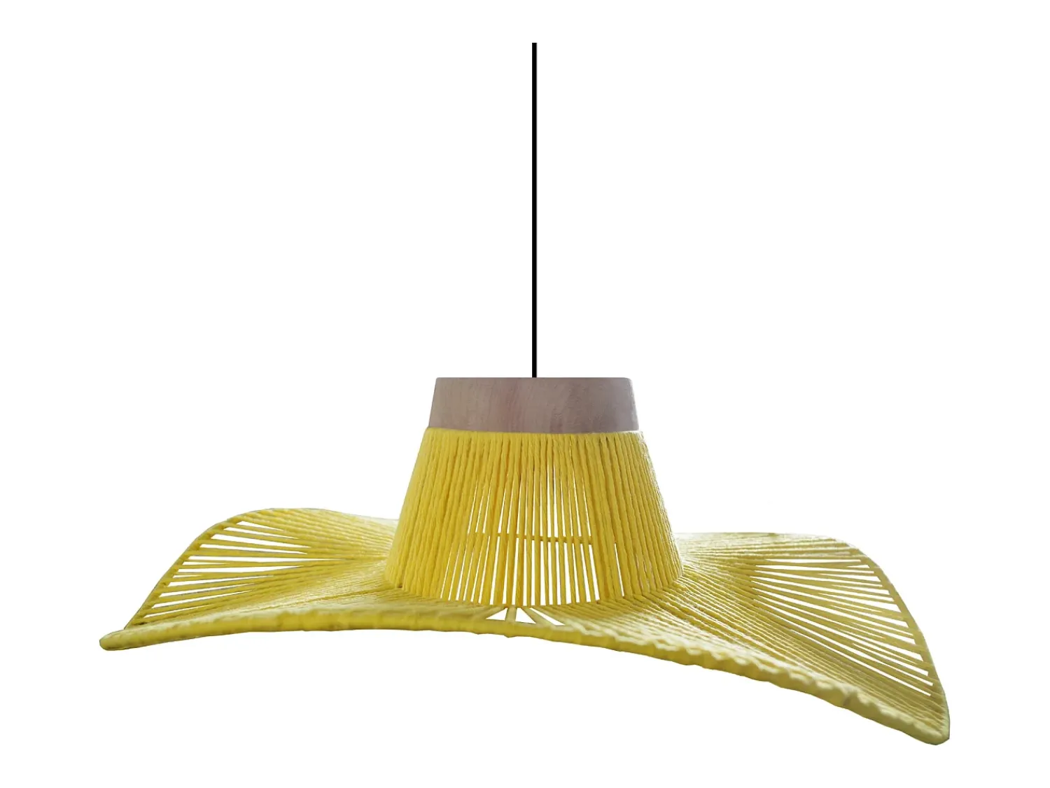 TOSEL Lámpara Suspendida^Suspensión ,metal, fibra,,A70xD 50x P 50cm Amarillo