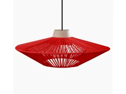 Suspensión TOSEL ,metal, fibra,Rojo,A90xD 60x P 60cm