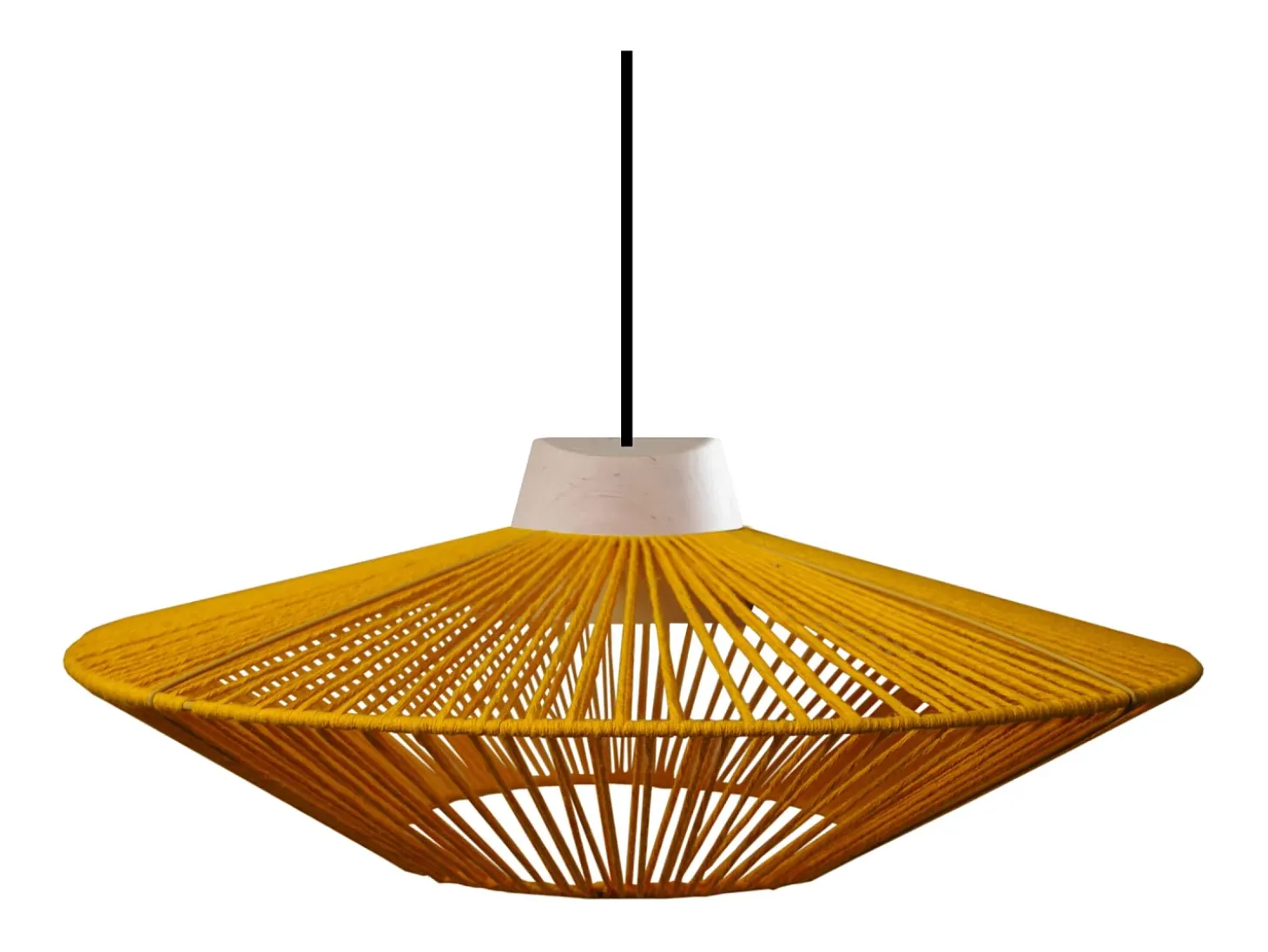 Suspensión TOSEL ,metal, fibra,AMARILLO,A90xD 60xP60 cm