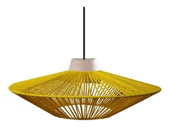 Suspensión TOSEL ,metal, fibra,AMARILLO,A 90xD 60xP60cm