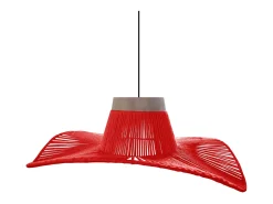 Suspensión TOSEL ,metal, fibra,Rojo,A70xD60xP60cm