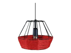 Suspensión TOSEL ,metal, fibra,Rojo, A 90xD25xP25 cm