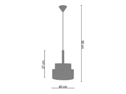 TOSEL Lámpara Suspendida^Suspensión ,metal, fibra, ,A89xD40xP40cm Negro