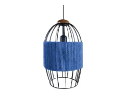 TOSEL Lámpara Suspendida^Suspensión ,metal, fibra, ,A 90x D20xP20cm Azul