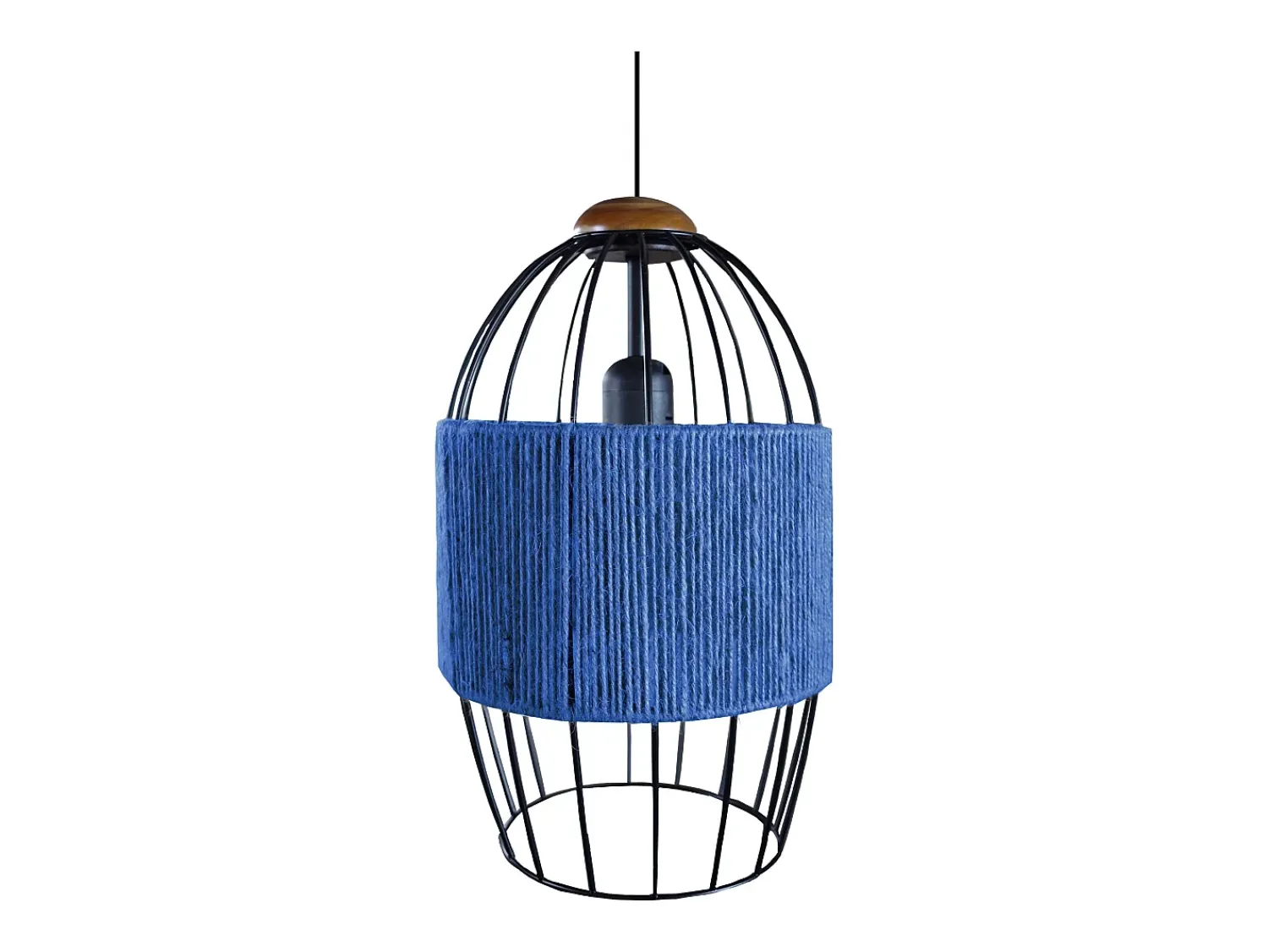 TOSEL Lámpara Suspendida^Suspensión ,metal, fibra, ,A 90x D20xP20cm Azul