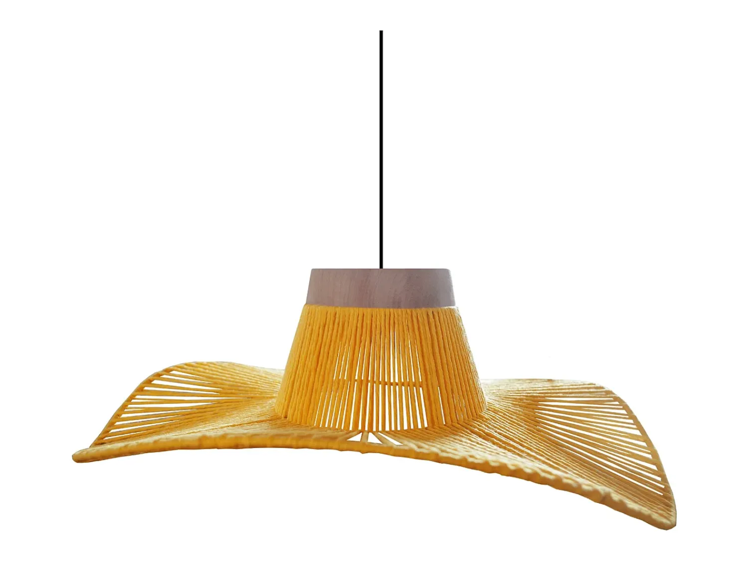TOSEL Lámpara Suspendida^Suspensión ,metal, fibra,,A 70xD 50x P 50cm Amarillo