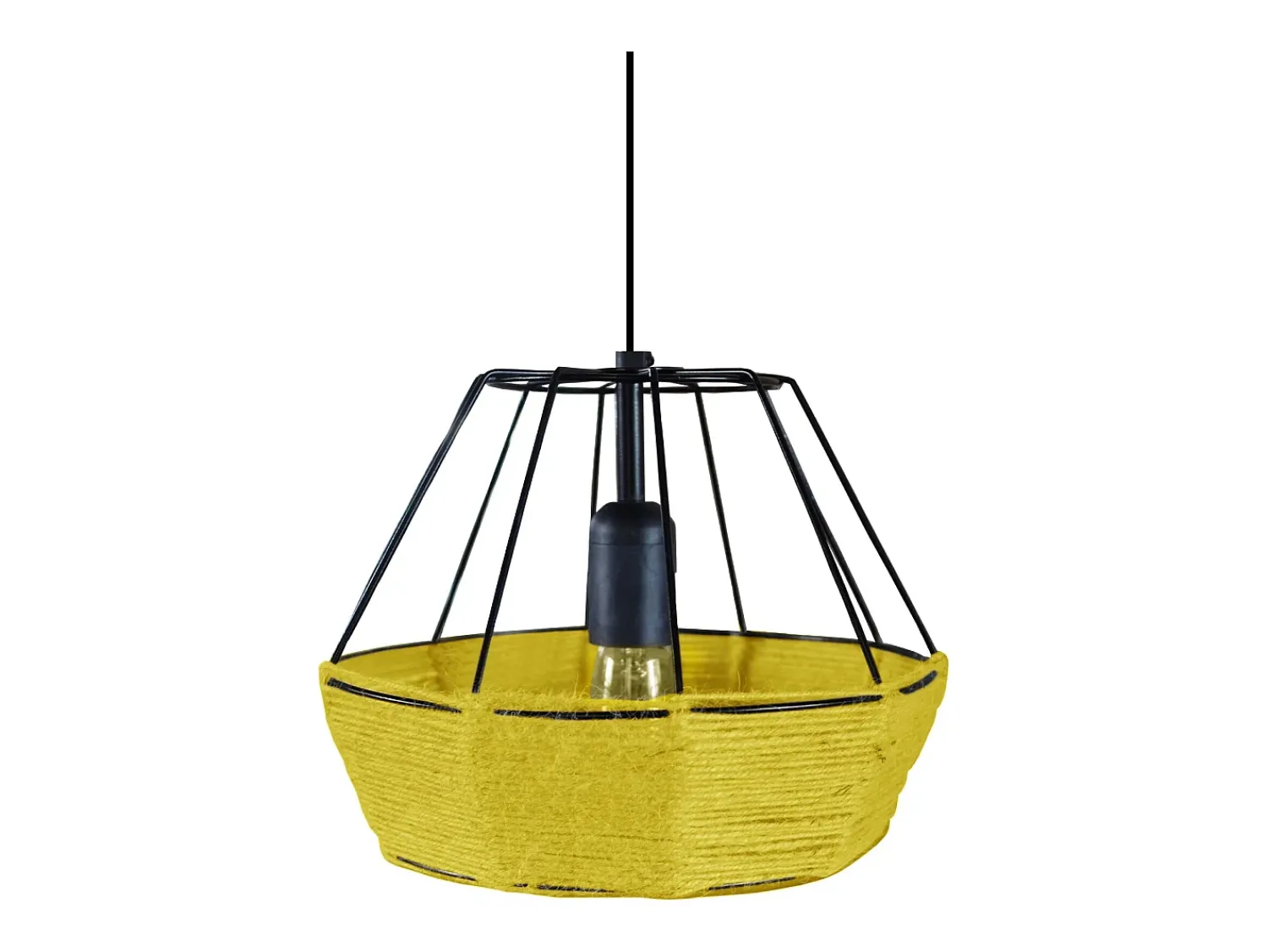 Hot TOSEL Suspensión ,metal, fibra,,A90xD25x P 25cm Amarillo