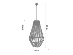 Discount TOSEL Suspensión ,metal, fibra,,A80xD16xP16cm Amarillo