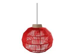 Suspensión TOSEL ,metal, fibra,Rojo, A 90xD32xP32cm