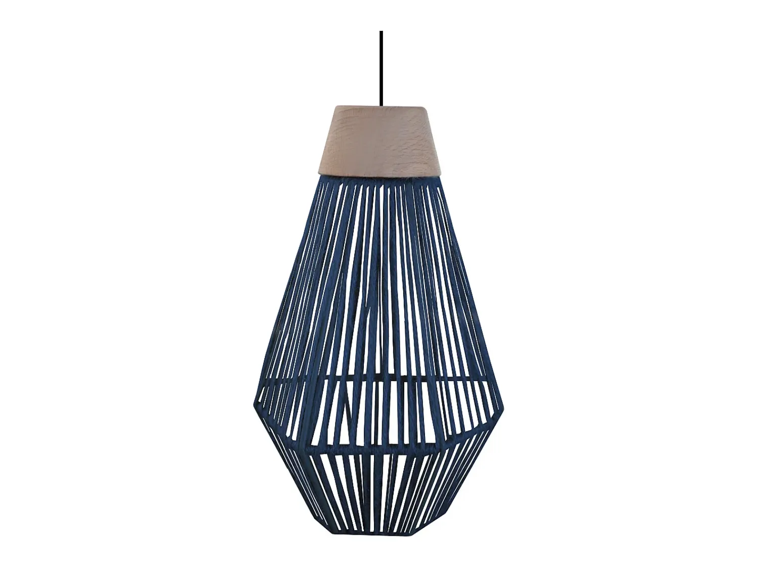 TOSEL Lámpara Suspendida^Suspensión ,metal, fibra, ,A80xD 16xP16cm Azul