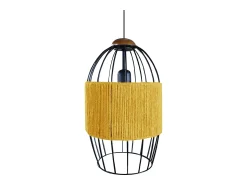 TOSEL Lámpara Suspendida^Suspensión ,metal, fibra,,A 90xD 20x P 20cm Amarillo