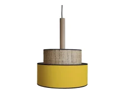 TOSEL Lámpara Suspendida^Suspensión ,metal, fibra,,A90xD 45x P 45cm Amarillo