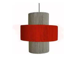 Suspensión TOSEL ,metal, fibra,Rojo,A 90x D30xP30cm