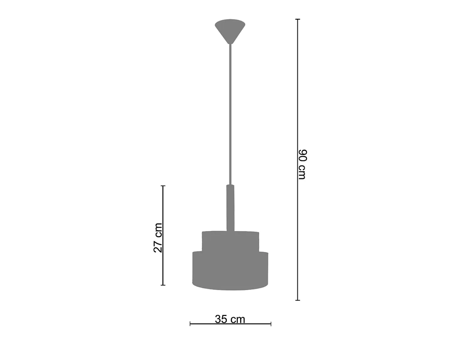 TOSEL Lámpara Suspendida^Suspensión ,metal, fibra,,A87xD35xP35cm Amarillo
