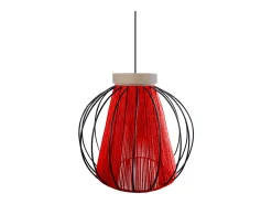 TOSEL Lámpara Suspendida^Suspensión ,metal, fibra,,A 90x D28xP28cm Rojo