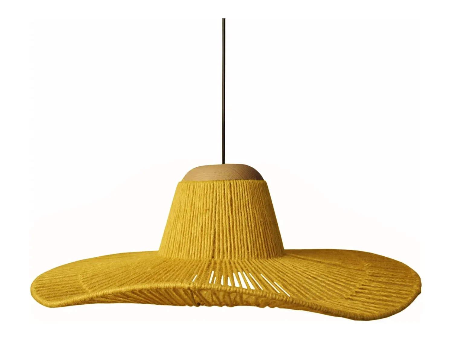 TOSEL Lámpara Suspendida^Suspensión ,metal, fibra,, A70xD60xP 60cm Amarillo