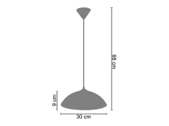 TOSEL Lámpara Suspendida^Suspensión ,metal , ,A68xD30xP30cm Gris