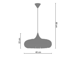 TOSEL Suspensión ,metal , ,A85xD 40x P 40cm Gris