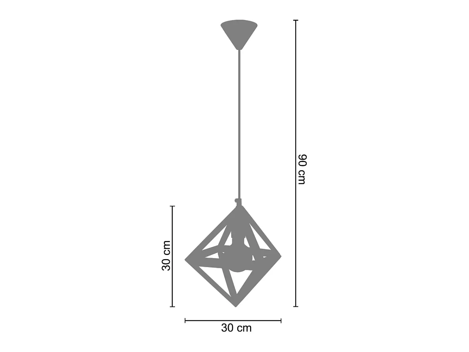 TOSEL Lámpara Suspendida^Suspensión ,metal.,Aluminio ,A84xD24xP24cm Plateado