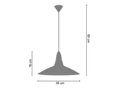 TOSEL Suspensión ,metal,Aluminio , A19xD38xP38cm Plateado