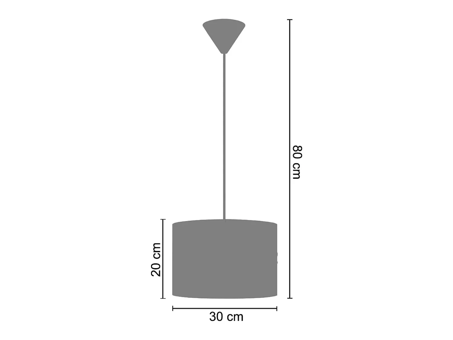 TOSEL Lámpara Suspendida^Suspensión ,metal.,Aluminio ,A 80xD 30xP30cm Plateado