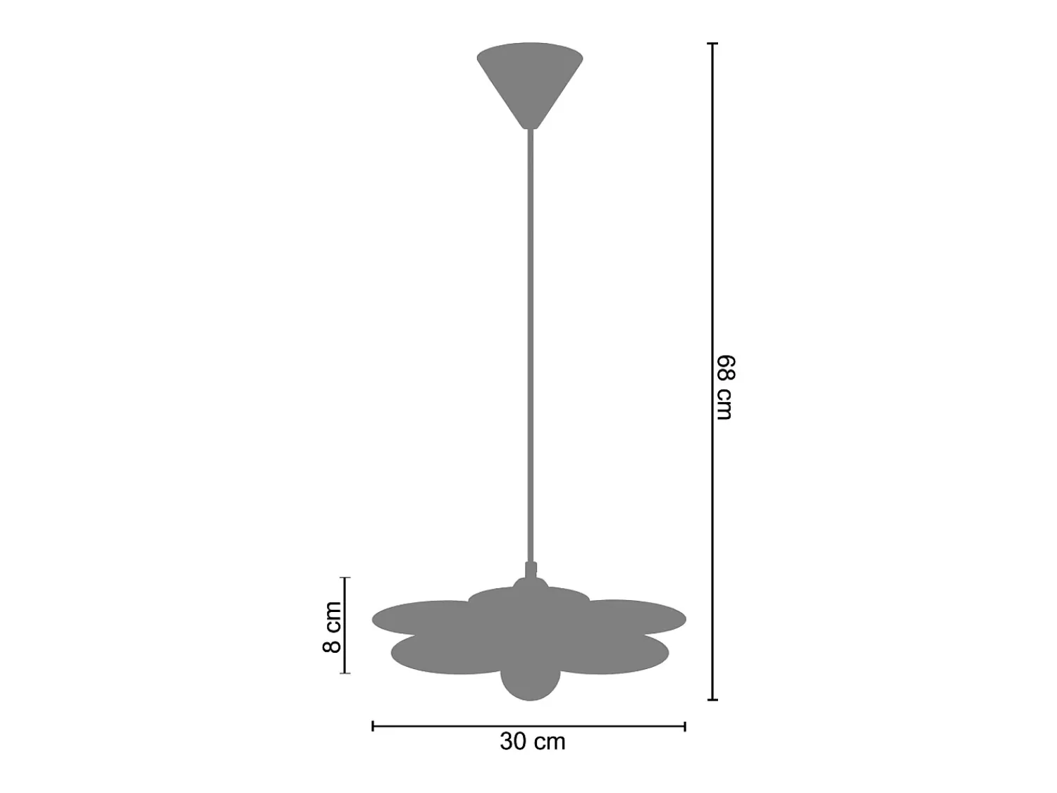 TOSEL Suspensión ,metal, ,A 77xD 25x P 25cm Azul
