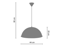 TOSEL Lámpara Suspendida^Suspensión ,metal,,A80xD44xP44cm Blanco