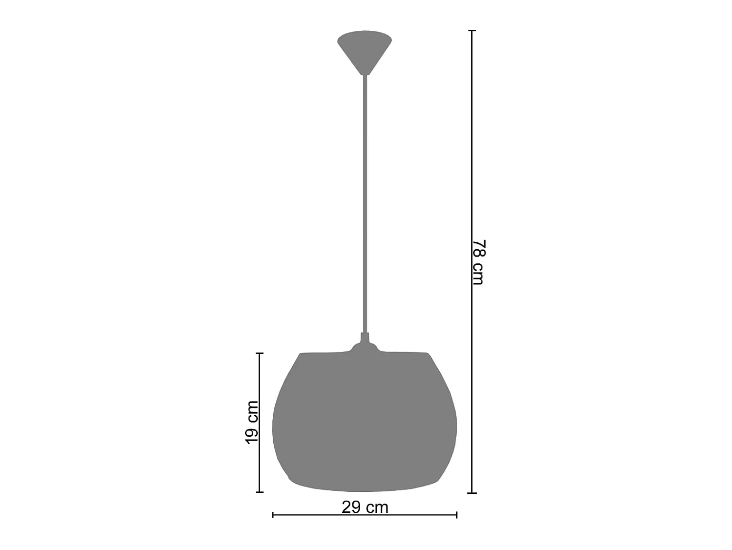 TOSEL Lámpara Suspendida^Suspensión ,metal,Blanco ,A78xD29x P29cm Blanco / Dorado