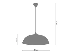 TOSEL Lámpara Suspendida^Suspensión ,metal,Blanco ,A70xD31xP31cm Blanco / Dorado